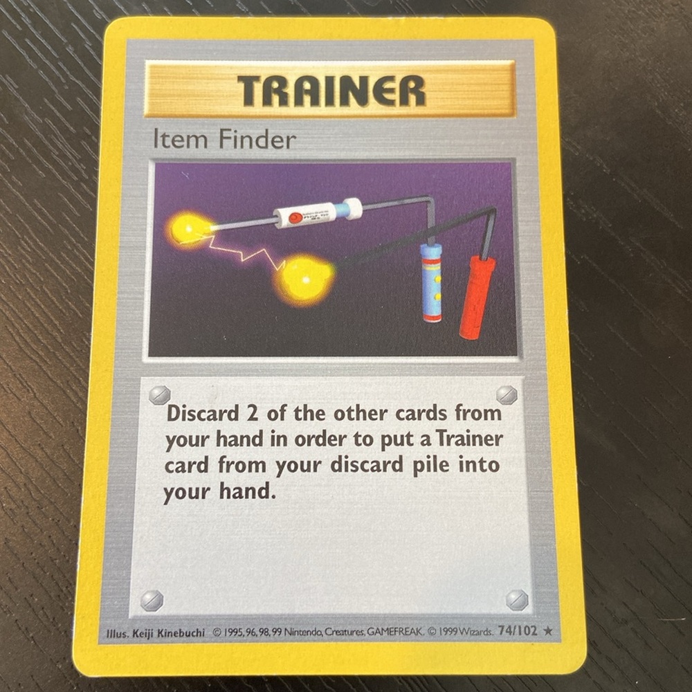 Item Finder (Shadowless) 74/102 Pokémon Card Base Set 1999